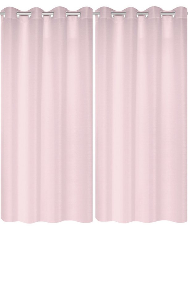 Home Basics Vorhang Benoga 2Er Set 175 x 135 cm 2x Fertigschal Rose (2 St), Kunstfaser, 2x Fertigschal Rose von Home Basics