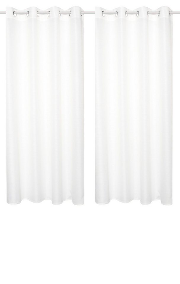 Home Basics Vorhang Benoga 2Er Set 175 x 135 cm 2x Fertigschal Wollweiß (2 St), Kunstfaser, 2x Fertigschal Wollweiß von Home Basics