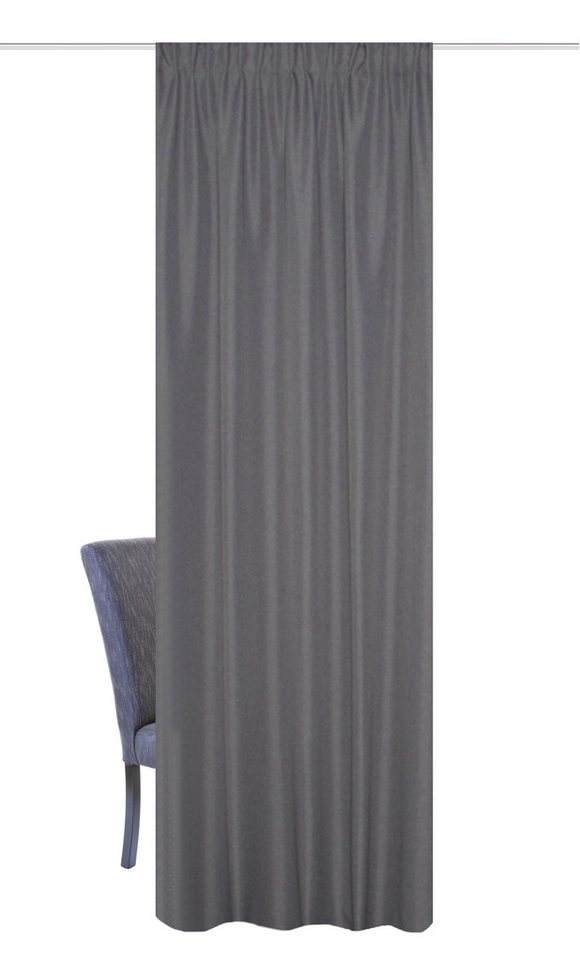 Home Basics Vorhang Eskimo 145 x 135 cm 1x Thermoschal inkl. 1x Bügelband Grau (1 St), Kunstfaser, 1x Thermoschal inkl. 1x Bügelband Grau von Home Basics