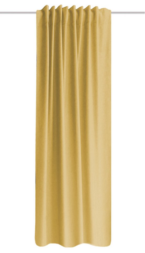 Home Basics Vorhang Eskimo 225 x 135 cm 1x Thermoschal inkl. 1x Bügelband Gelb (1 St), Kunstfaser, 1x Thermoschal inkl. 1x Bügelband Gelb von Home Basics