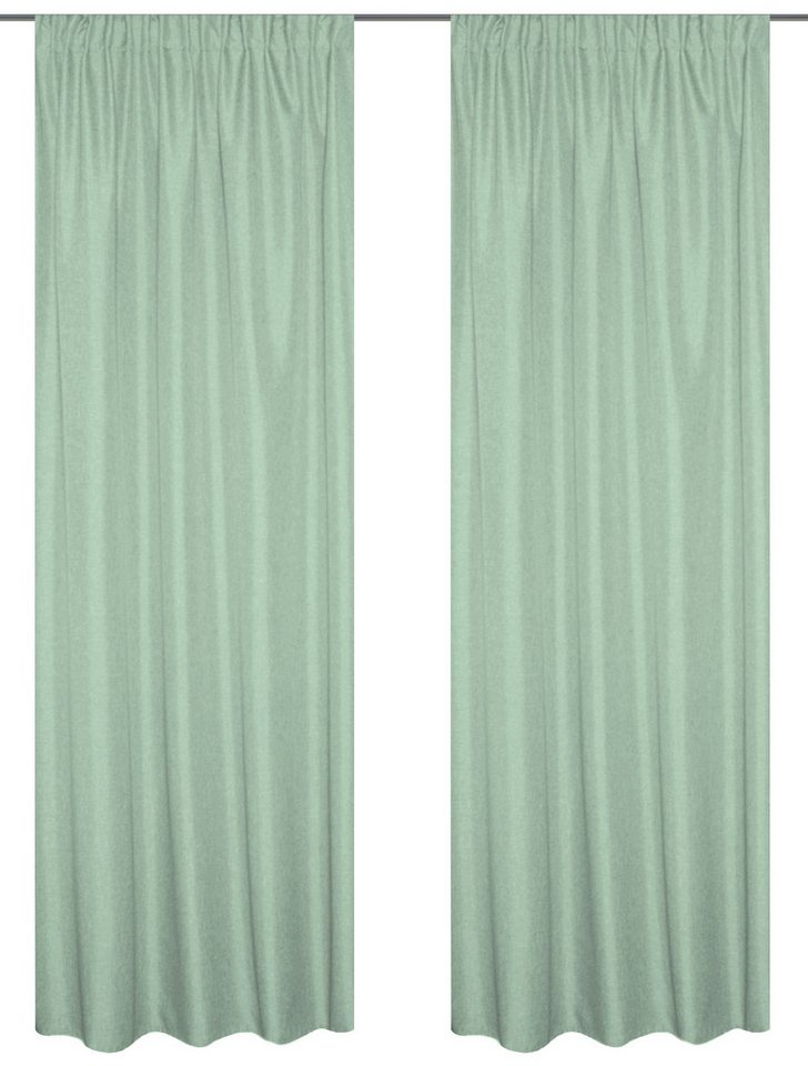 Home Basics Vorhang Eskimo 2Er Set 175 x 135 cm 2x Thermoschal inkl. 1x Bügelband Mint, (2 St), Kunstfaser, 2x Thermoschal inkl. 1x Bügelband Mint von Home Basics