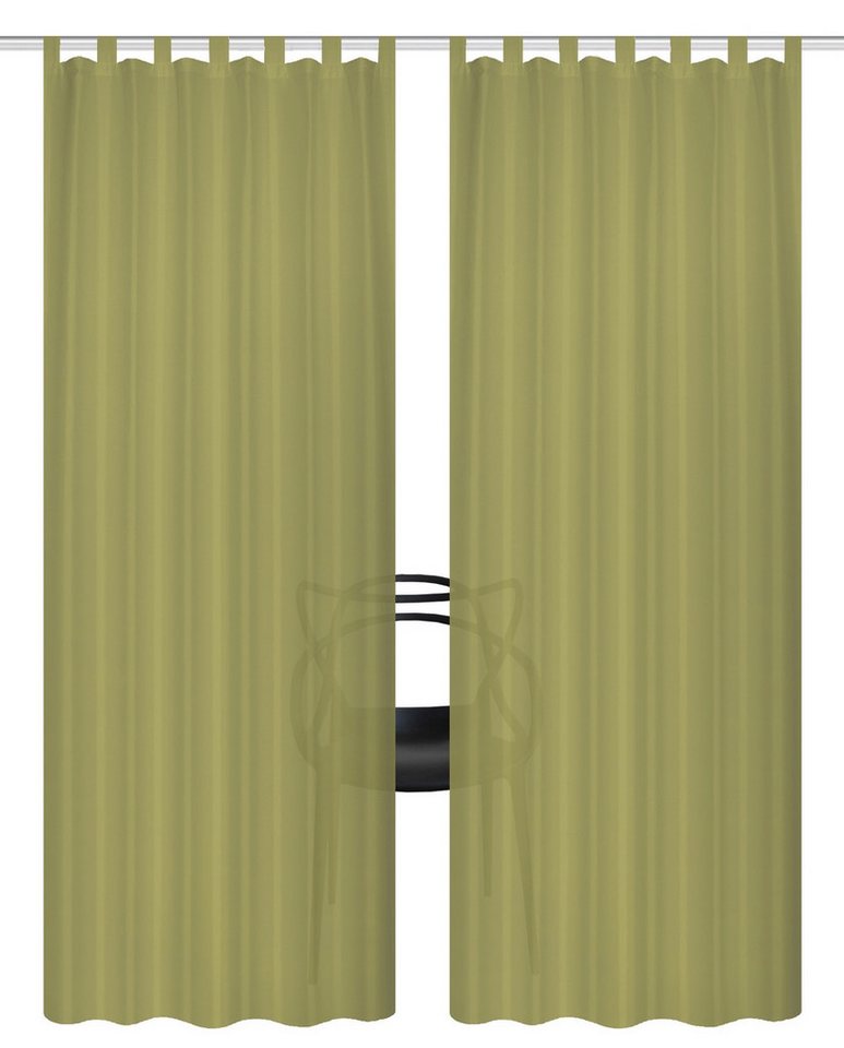 Home Basics Vorhang Fersken 245 x 130 cm 1x Fertigschal Oliv, (1 St), Kunstfaser, 1x Fertigschal Oliv von Home Basics