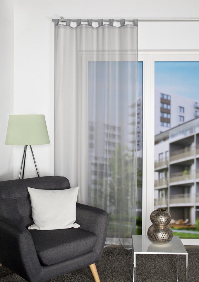Home Basics Vorhang Schlaufenschal 49041 NESSI Transparentvoile, 245x135 cm, (2 St), Polyester von Home Basics