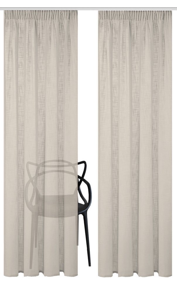 Home Basics Vorhang Softy 2Er Set Kombibandschal 160 x 140 cm 2x Fertigschal Taupe (2 St), Kunstfaser, 2x Fertigschal Taupe von Home Basics