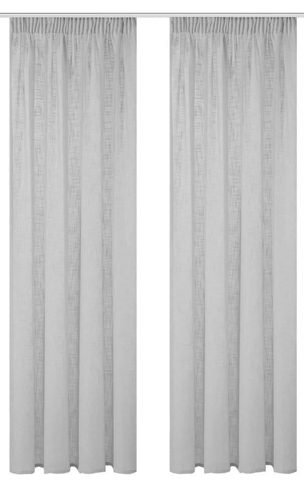 Home Basics Vorhang Softy 2Er Set Kombibandschal 225 x 140 cm 2x Fertigschal Grau (2 St), Kunstfaser, 2x Fertigschal Grau von Home Basics