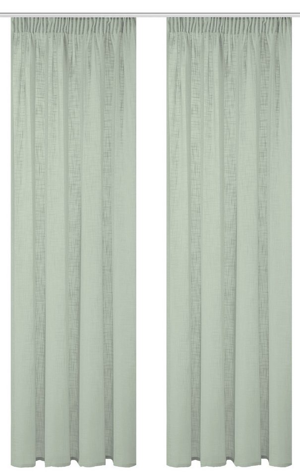 Home Basics Vorhang Softy 2Er Set Kombibandschal 245 x 140 cm 2x Fertigschal Salbei, (2 St), Kunstfaser, 2x Fertigschal Salbei von Home Basics