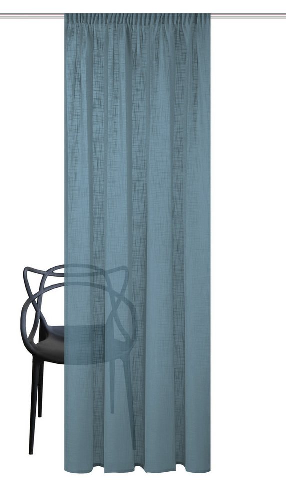 Home Basics Vorhang Softy Kombibandschal 245 x 140 cm 1x Fertigschal Rauchblau (1 St), Kunstfaser, 1x Fertigschal Rauchblau von Home Basics