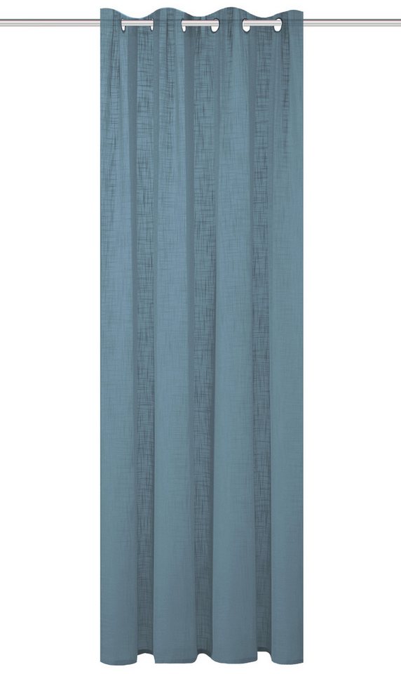 Home Basics Vorhang Softy Ösenschal 160 x 140 cm 1x Fertigschal Rauchblau (1 St), Kunstfaser, 1x Fertigschal Rauchblau von Home Basics