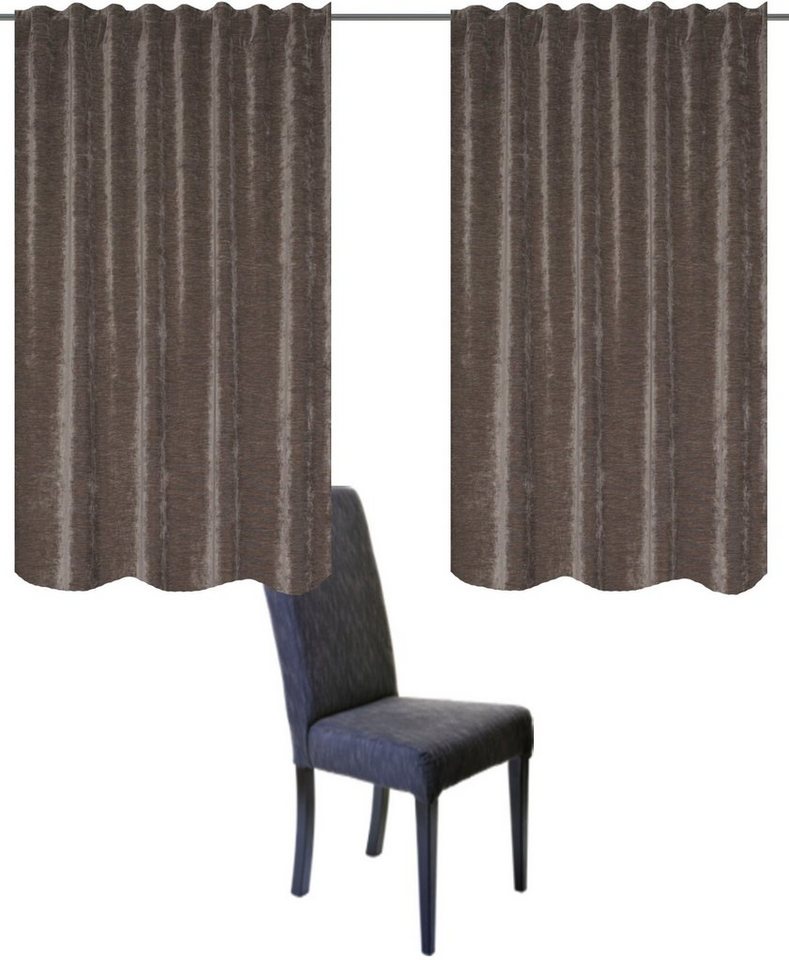 Home Basics Vorhang WOLLY, Multifunktionsband (2 St), blickdicht, 2er Pack Thermochenille Uni WOLLY von Home Basics