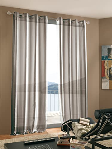 Home Collection CRI129 Vorhang Cristy, Polyester, grau, 290x140x290 cm von Home Collection