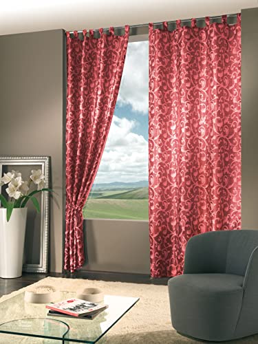 Home Collection MON114 Vorhang Monaco Jacquard 290x140x290 cm Bordeaux von Home Collection