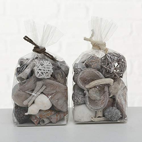 Home Collection Potpourri Streu 2er Set sort. grau braun weiß Natur Deko Wurzel Elefantenohr Lotus von Home Collection