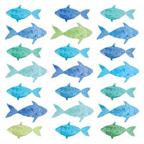Home Collection Servietten (2er Set / 40Stück) 3-lagig 33x33cm maritim Fische Aquarell Fishes von Home Collection