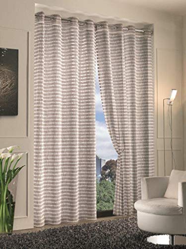 Home Collection tcstr129/150 Vorhang Paar Stripes 150x70x150 cm grau von Home Collection