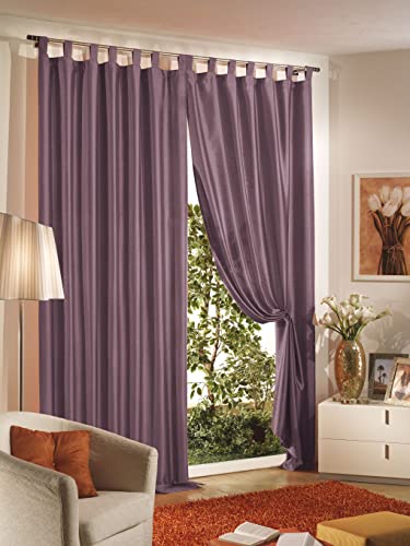 Home Collection tsh114 Vorhang Shantung 290x140x290 cm violett von Home Collection