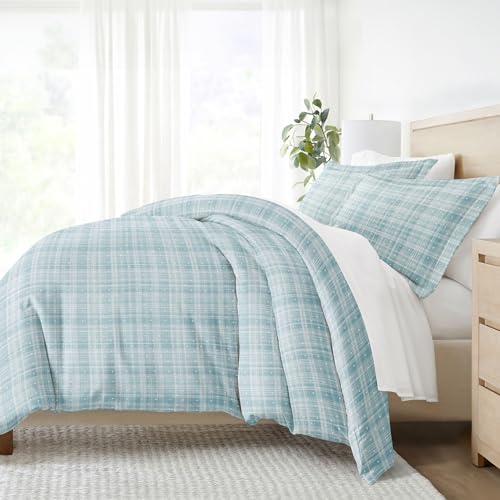 ienjoy Home Gemustertes Bettbezug-Set, King-Size-Bett, gepunktet, Aqua von ienjoy Home