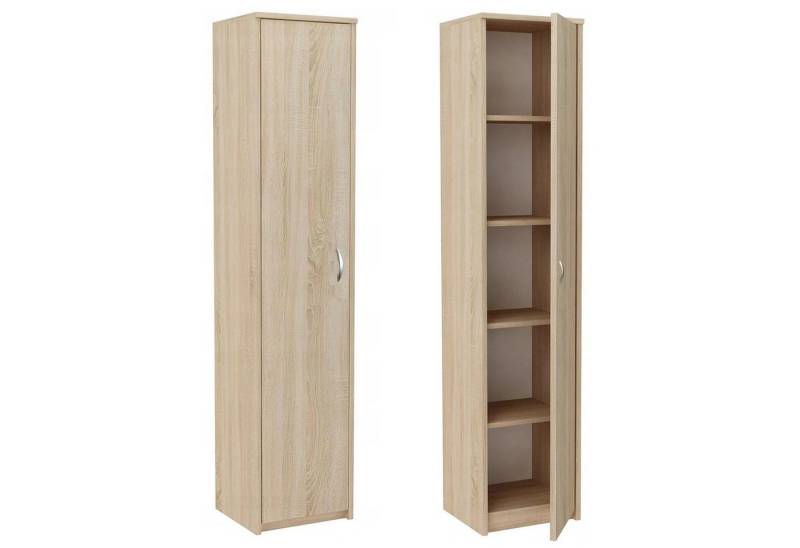 Home Collective Aktenschrank Schrank Mehrzweckschrank weiß oder sonoma 40cm Breite 180cm Höhe mit vier Einlegeböden schmaler Organizer Kleiderschrank aus MDF Holz von Home Collective