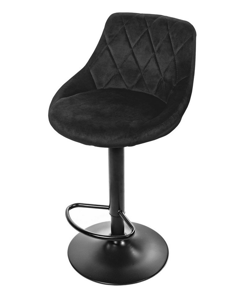 Home Collective Barhocker Küchenhocker mit Rückenlehne, Fußstütze, höhenverstellbar, 360°-Drehstuhl, Tresenhocker, schwarzer Samt und schwarzes Gestell Home Collective Barhocker Küchenhocker mit Rückenlehne, Fußstütze, höhenverstellbar, 360°-Drehstuhl, Tresenhocker, schwarzer Samt und schwarzes Gestell von Home Collective