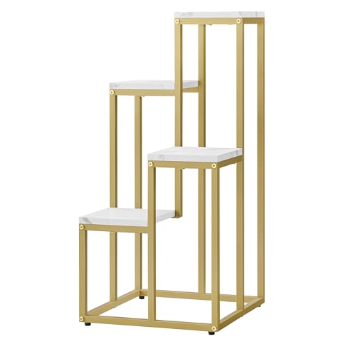 Home Collective Blumentopfregal mit 4 Ebenen in Marmor mit goldenen Beinen für Wohnzimmer Schlafzimmer Flur oder Büro Loft-Stil Pflanzenständer mit Stahlrahmen für Stabilität vielseitig und funktional Home Collective Blumentopfregal mit 4 Ebenen in Marmor mit goldenen Beinen für Wohnzimmer Schlafzimmer Flur oder Büro Loft-Stil Pflanzenständer mit Stahlrahmen für Stabilität vielseitig und funktional von Home Collective