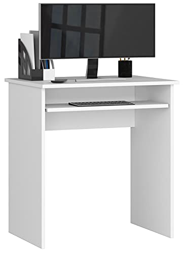 Home Collective Schreibtisch Computertisch Bürotisch mit ausziehbarer Tastaturablage, 68 x 51 x 74 cm, Kleiner Schreibtisch in weiß, ideal für Kinderzimmer und Heimbüro von Home Collective