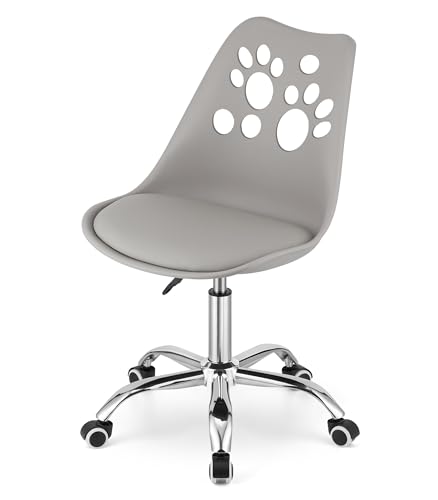 Home Collective Drehstuhl mit Rollen, verstellbar Schreibtischstuhl Bürostuhl mit Rückenlehne, Polypropylen Plus Kunstlederkissen, Chromgestell, 57 x 50 x 93,5 cm, Grau Home Collective Drehstuhl mit Rollen, verstellbar Schreibtischstuhl Bürostuhl mit Rückenlehne, Polypropylen Plus Kunstlederkissen, Chromgestell, 57 x 50 x 93,5 cm, Grau von Home Collective