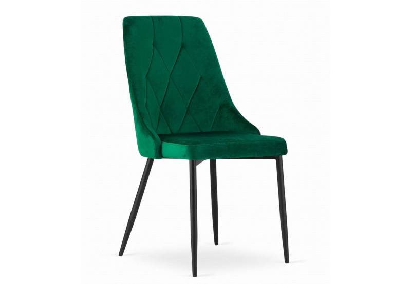 Home Collective Esszimmerstuhl Küchenstuhl Bürostuhl Gepolstert und Metallbeine (perfekt für Wohnzimmer, Home Office, Arbeitszimmer und Schlafzimmer), maximale Belastung 120 kg 1 Stuhl in dunkelgrün von Home Collective