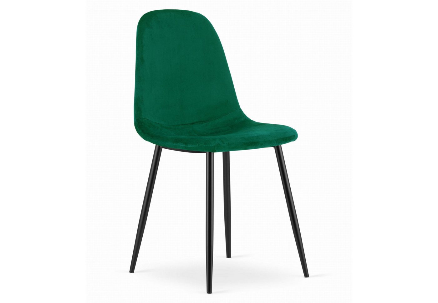 Home Collective Esszimmerstuhl Küchenstuhl Bürostuhl Stuhl Sitzmaterial aus Samt (mit schwarzen Metallbeinen, 120 kg Sitzlast, Bequem Home Office Stuhl), grüner Sitz, schwarze Beine 1 Stuhl von Home Collective