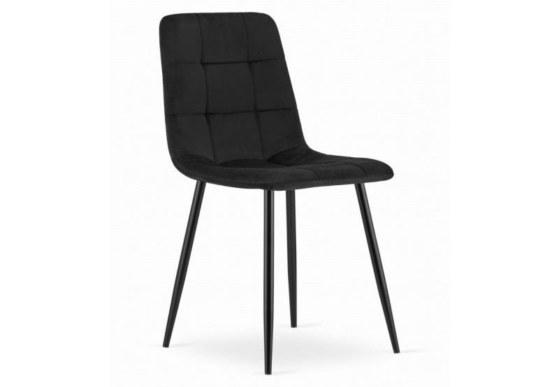 Home Collective Esszimmerstuhl Wohnzimmerstuhl Stuhl mit Velourssitz 120 kg Belastbarkeit (ideal für Wohnzimmer, Büro, Arbeitszimmer und Schlafzimmer), mit schwarzen Metallbeinen Samtsitz schwarz von Home Collective