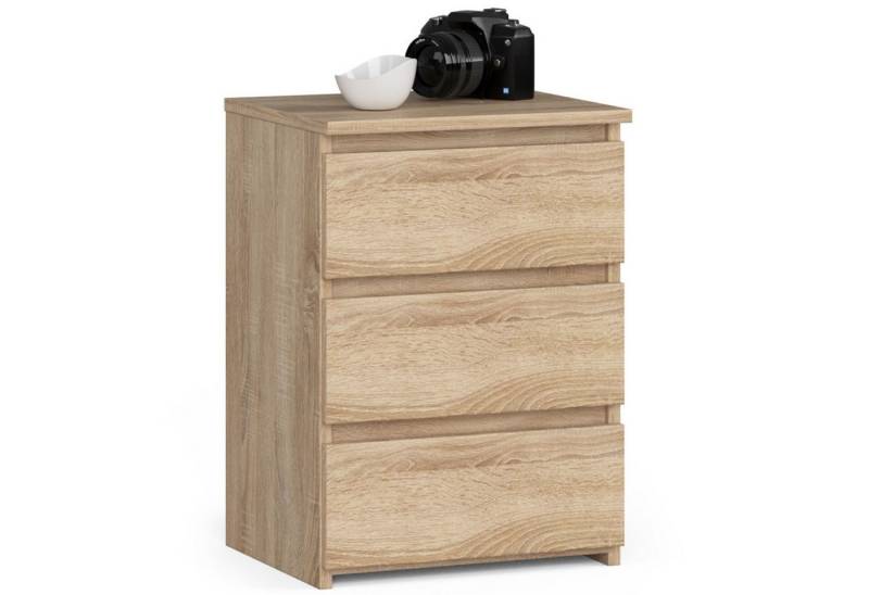 Home Collective Kommode 40 cm breit Holz Highboard Sideboard für Flur Schlafzimmer Wohnzimmer (Mehrzweckschrank Schrank schmal Kommode Schlafzimmer mit Schubladen), Kinderzimmer Organizer, 57 cm hoch mit 3 Schubladen sonoma Eiche von Home Collective