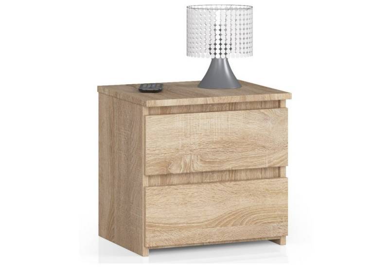 Home Collective Kommode 40 cm breit Holz Highboard Sideboard für Flur Schlafzimmer Wohnzimmer (Mehrzweckschrank Schrank schmal Kommode Schlafzimmer mit Schubladen), Kinderzimmer Organizer, 40 cm hoch mit 2 Schubladen sonoma Eiche von Home Collective