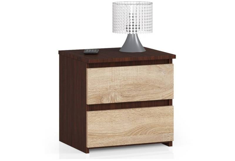 Home Collective Kommode 40 cm breit Holz Highboard Sideboard für Flur Schlafzimmer Wohnzimmer (Mehrzweckschrank Schrank schmal Kommode Schlafzimmer mit Schubladen), Kinderzimmer Organizer, 40 cm hoch mit 2 Schubladen venge-sonoma von Home Collective