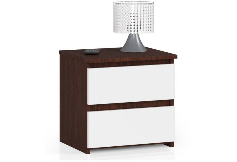 Home Collective Kommode 40 cm breit Holz Highboard Sideboard für Flur Schlafzimmer Wohnzimmer (Mehrzweckschrank Schrank schmal Kommode Schlafzimmer mit Schubladen), Kinderzimmer Organizer, 40 cm hoch mit 2 Schubladen venge / weiß von Home Collective