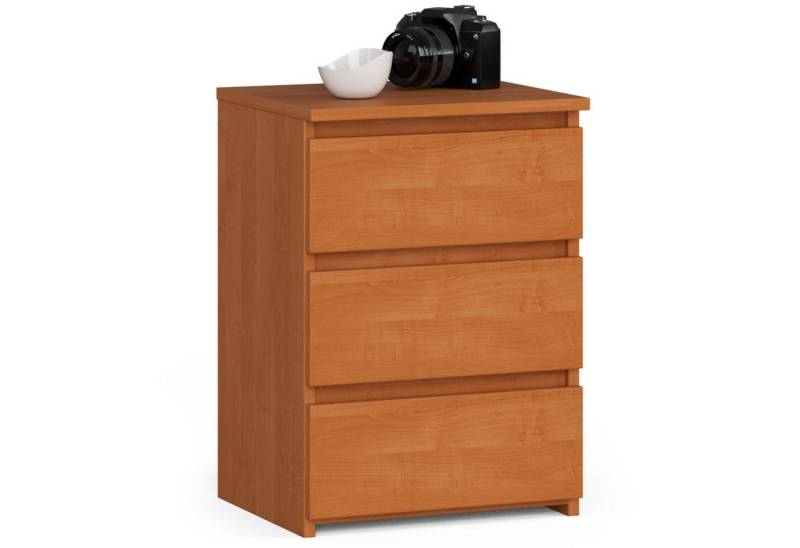 Home Collective Kommode 40 cm breit Holz Highboard Sideboard für Flur Schlafzimmer Wohnzimmer (Mehrzweckschrank Schrank schmal Kommode Schlafzimmer mit Schubladen), Kinderzimmer Organizer, 57 cm hoch mit 3 Schubladen Erle von Home Collective