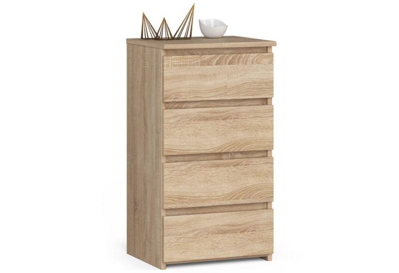Home Collective Kommode 40 cm breit Holz Highboard Sideboard für Flur Schlafzimmer Wohnzimmer (Mehrzweckschrank Schrank schmal Kommode Schlafzimmer mit Schubladen), Kinderzimmer Organizer, 73 cm hoch mit 4 Schubladen sonoma Eiche von Home Collective