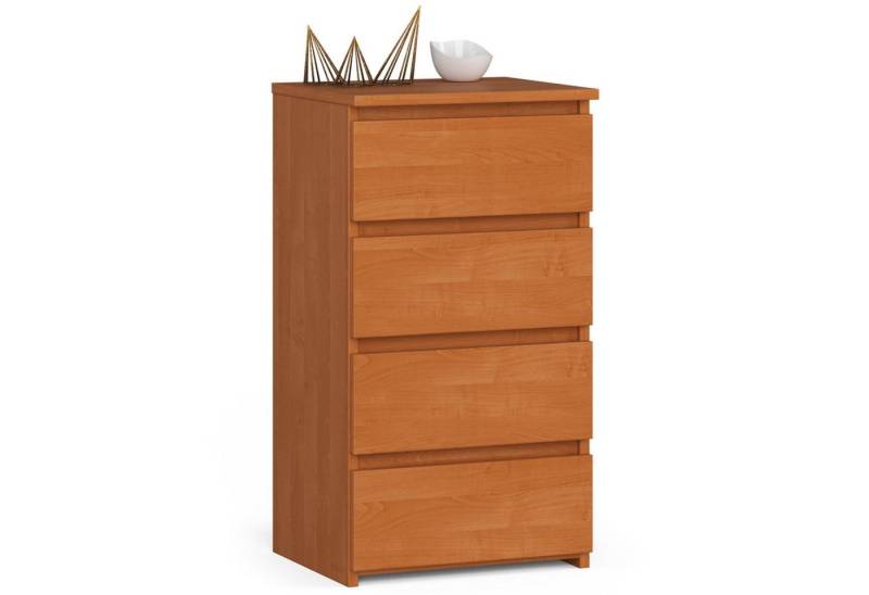 Home Collective Kommode 40 cm breit Holz Highboard Sideboard für Flur Schlafzimmer Wohnzimmer (Mehrzweckschrank Schrank schmal Kommode Schlafzimmer mit Schubladen), Kinderzimmer Organizer, 73 cm hoch mit 4 Schubladen Erle von Home Collective