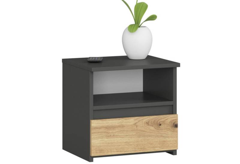 Home Collective Kommode 40 cm breit Holz Highboard Sideboard für Flur Schlafzimmer Wohnzimmer (Mehrzweckschrank Schrank schmal Kommode Schlafzimmer mit Schubladen), Kinderzimmer Organizer 40 cm hoch, 1 Schublade graphit-Artisan Eiche von Home Collective