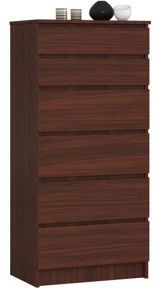 Home Collective Kommode 60 cm breit Holz Highboard Sideboard für Flur Schlafzimmer Wohnzimmer (Kommode Schlafzimmer Kommode mit Schubladen Holz Schrank), Kinderzimmer Organizer, 130 cm hoch mit 6 Schubladen venge von Home Collective