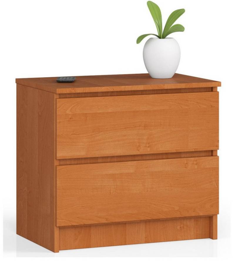 Home Collective Kommode 60 cm breit Holz Highboard Sideboard für Flur Schlafzimmer Wohnzimmer (Kommode Schlafzimmer Kommode mit Schubladen Holz Schrank), Kinderzimmer Organizer, 55 cm hoch mit 2 Schubladen Erle von Home Collective