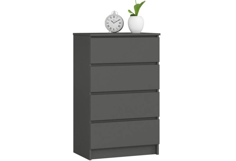 Home Collective Kommode 60 cm breit Holz Highboard Sideboard für Flur Schlafzimmer Wohnzimmer (Kommode Schlafzimmer Kommode mit Schubladen Holz Schrank), Kinderzimmer Organizer, 99 cm hoch mit 4 Schubladen graphit von Home Collective