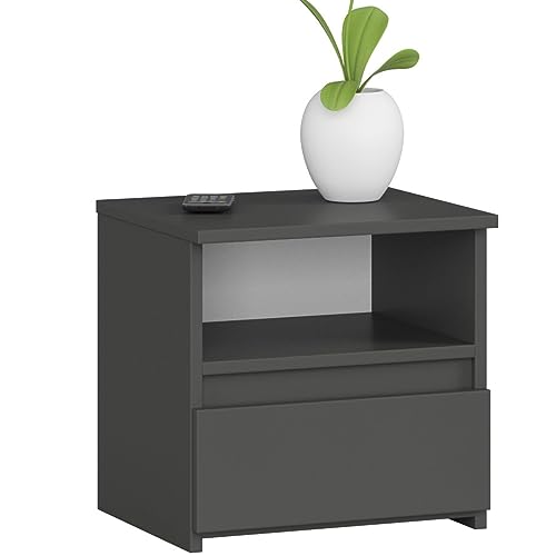 Home Collective Kommode mit 1 Schublade Kommode Schlafzimmer Flur Wohnzimmer Organizer Kommode mit Schubladen 40 cm breit 40 cm hoch | Graphit Holz Highboard Sideboard Mehrzweckschrank Schrank schmal von Home Collective