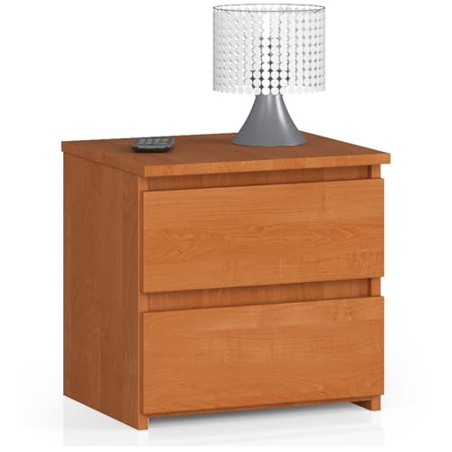 Home Collective Kommode mit 2 Schubladen Kommode Schlafzimmer Flur Wohnzimmer Organizer Kommode mit Schubladen 40 cm breit 40 cm hoch | Erle Holz Highboard Sideboard Mehrzweckschrank Schrank schmal von Home Collective