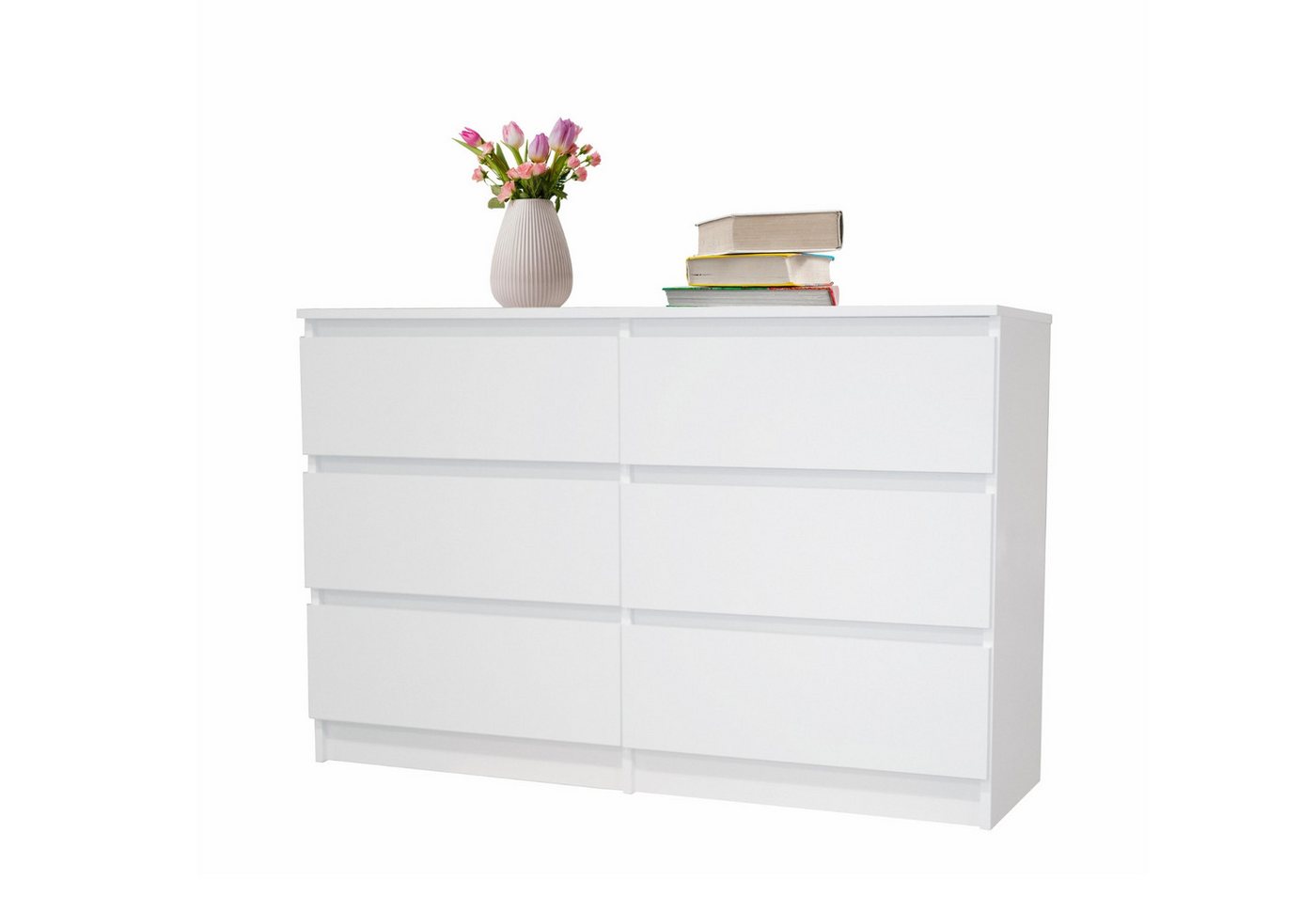 Home Collective Kommode weiß mit sechs Schubladen, Schlafzimmer Flur, Schrank, Sideboard, Highboard, Breite 120 cm Höhe 77cm Home Collective Kommode weiß mit sechs Schubladen, Schlafzimmer Flur, Schrank, Sideboard, Highboard, Breite 120 cm Höhe 77cm von Home Collective