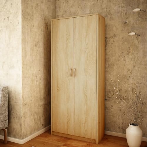 Home Collective Mehrzweckschrank mit 8 Fächern Besenschrank Haushaltsschrank in mattem Finish mit 6 Einlegeböden und 2 Türen, 74 cm breit aus Laminatplatte und hochwertigen Polymergriffen Sonoma Home Collective Mehrzweckschrank mit 8 Fächern Besenschrank Haushaltsschrank in mattem Finish mit 6 Einlegeböden und 2 Türen, 74 cm breit aus Laminatplatte und hochwertigen Polymergriffen Sonoma von Home Collective