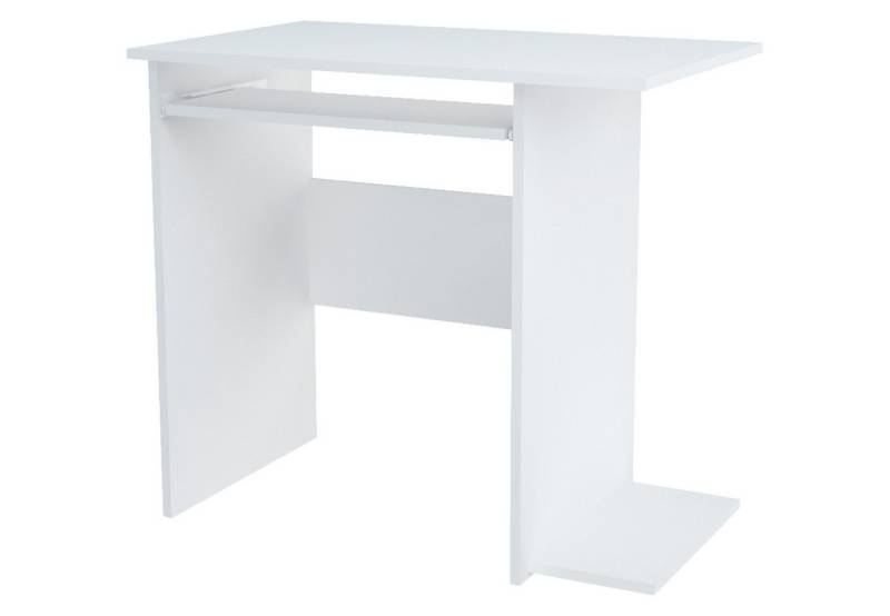 Home Collective Schreibtisch mit Regalen – 74 x 80 x 50 cm stabil Computertisch (Matte Oberfläche Schreibtisch – Aus laminierter Platte gefertigt), mit Metallrollenführungen mit Auszugssperre, Weiß von Home Collective