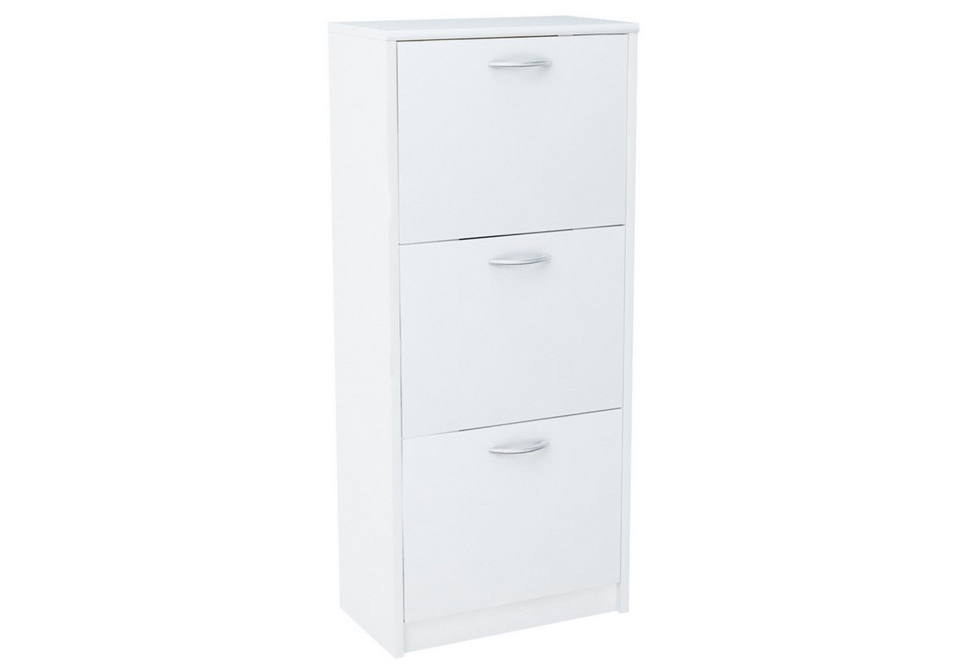 Home Collective Schuhschrank mit 3 aufklappbaren Schubladen, Schuhregal mit 3 Fächern 50 cm breit (platzsparende Schuhaufbewahrung, laminierte Platte) weiche abgerundete Kanten, matte Oberfläche, Weiß von Home Collective