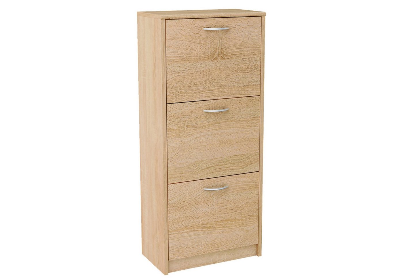 Home Collective Schuhschrank mit 3 aufklappbaren Schubladen, Schuhregal mit 3 Fächern 50 cm breit (platzsparende Schuhaufbewahrung, laminierte Platte) weiche abgerundete Kanten, matte Oberfläche, sonoma von Home Collective