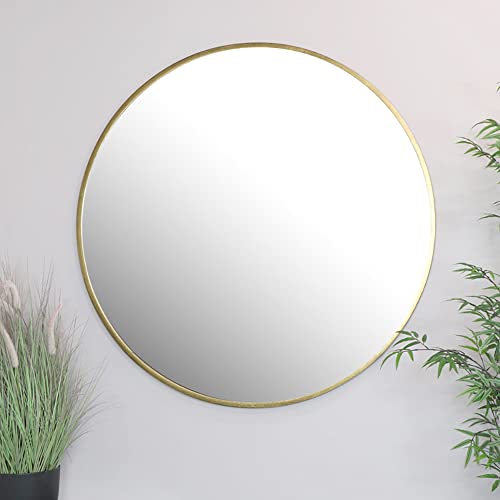 Home Collective Spiegel 80x80cm rund wandmontiert mit Metallrahmen Gold | in 3 Größen für Bad, Flur, Wohnzimmer, Esszimmer oder Schminkspiegel Home Collective Spiegel 80x80cm rund wandmontiert mit Metallrahmen Gold | in 3 Größen für Bad, Flur, Wohnzimmer, Esszimmer oder Schminkspiegel von Home Collective