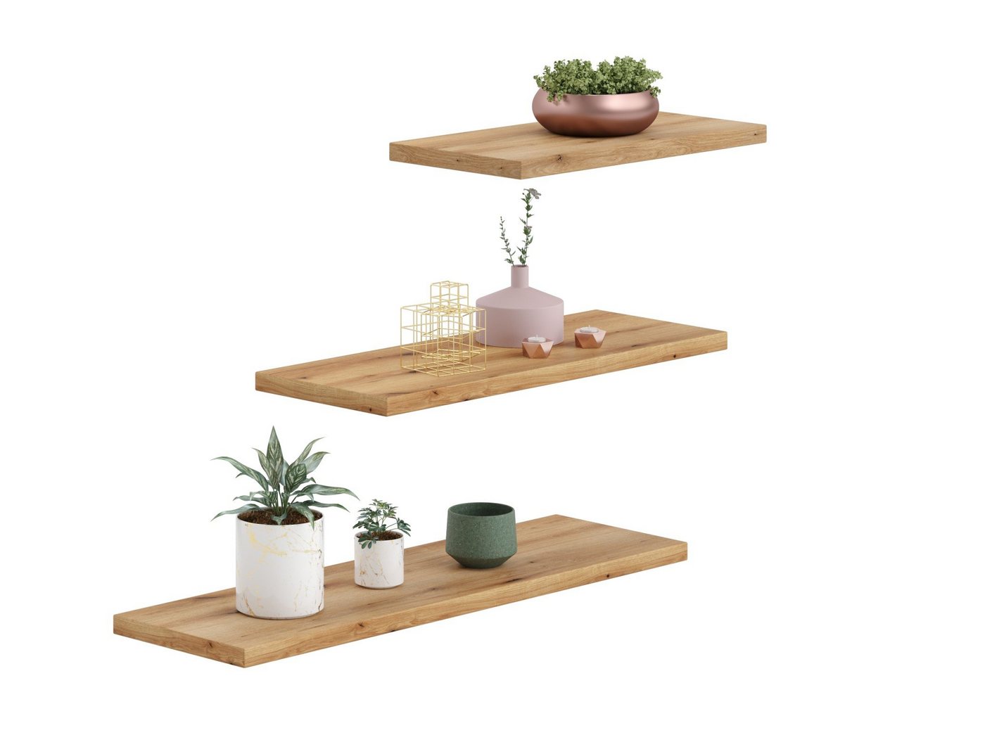 Home Collective Wandregal 3er Set Wandregale 3 Stück 30cm 45cm und 60cm breit, Wandboard, dunkles Holz Schwebe-Regal für Bücher,Bilder,Wohnzimmer,Schlafzimmer von Home Collective