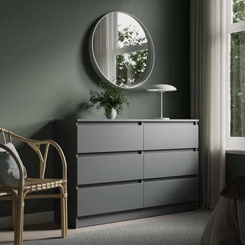 Home Collective Kommode 120cm breit mit 6 Schubladen anthrazit Holz Schrank Kommode mit Schubladen Sideboard Highboard Anrichte Schlafzimmer Wohnzimmer Flur Büro Organizer Breite 120 cm Höhe 78 cm Home Collective Kommode 120cm breit mit 6 Schubladen anthrazit Holz Schrank Kommode mit Schubladen Sideboard Highboard Anrichte Schlafzimmer Wohnzimmer Flur Büro Organizer Breite 120 cm Höhe 78 cm von Home Collective