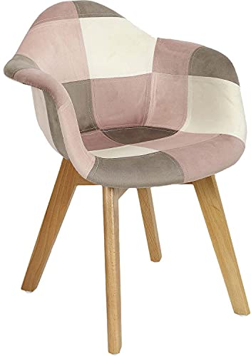 Home Deco Kids HD6748 Set mit 2 Sesseln für Kinder, Patchwork, Motiv: Leonie, Rosa, Buche von Home Deco Kids